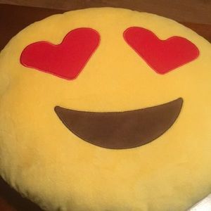 Heart eye emoji pillow